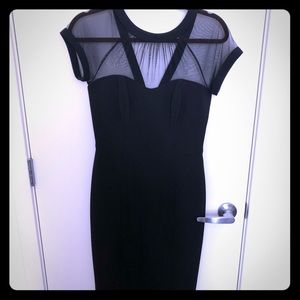EUC Maggy London black illusion wiggle dress